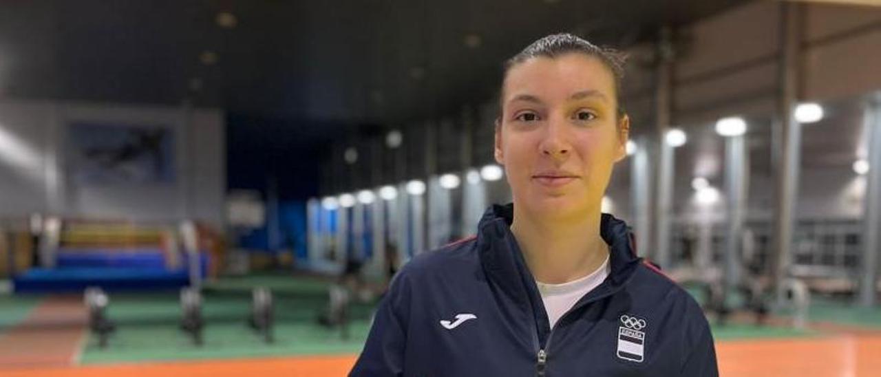 Tania Castiñeira, con el uniforme de la selección española, ya está en México.