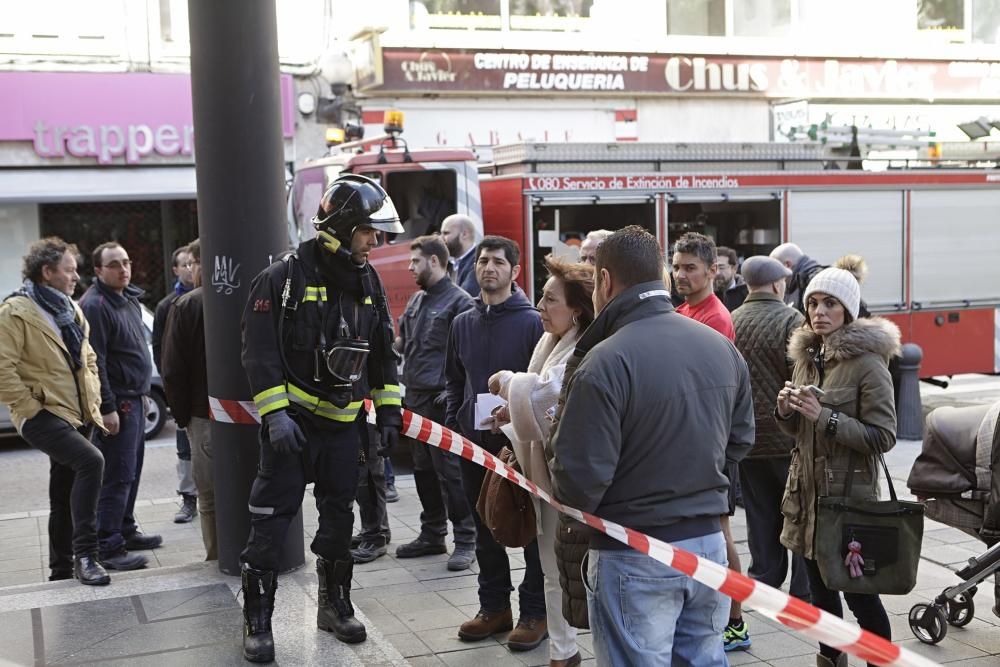 Incendio y desalojo en el centro de San Agustín