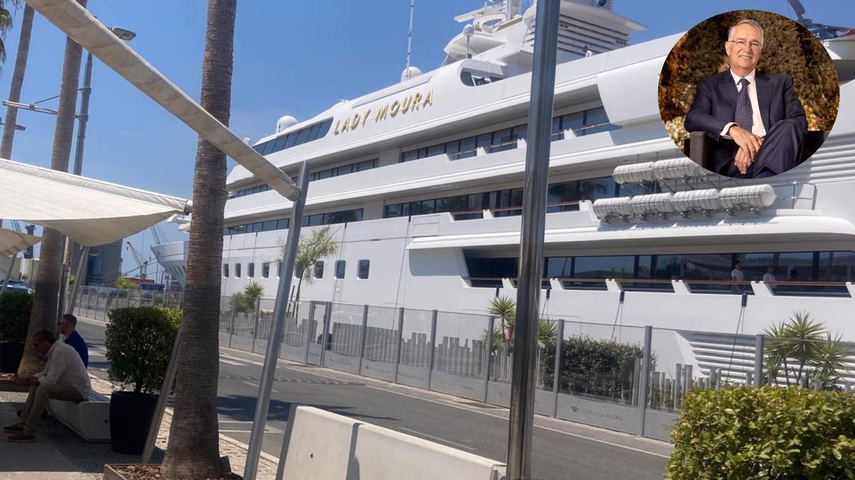 El Lady Moura vuelve a atracar en aguas malagueñas.