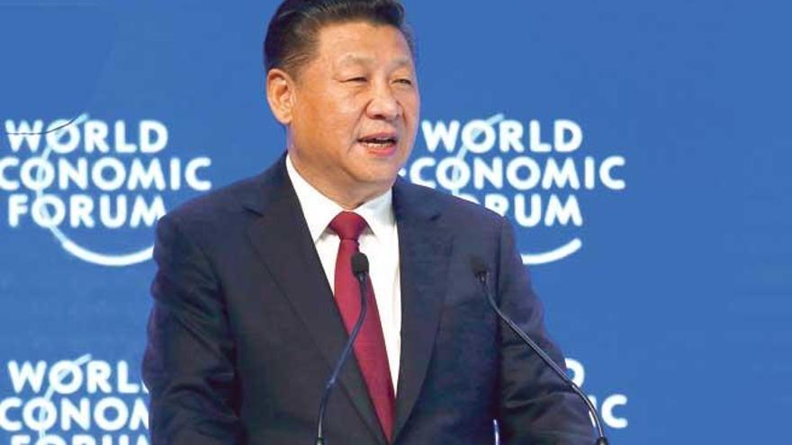 El presidente de China, Xi Jinping, durante su intervención en Davos.