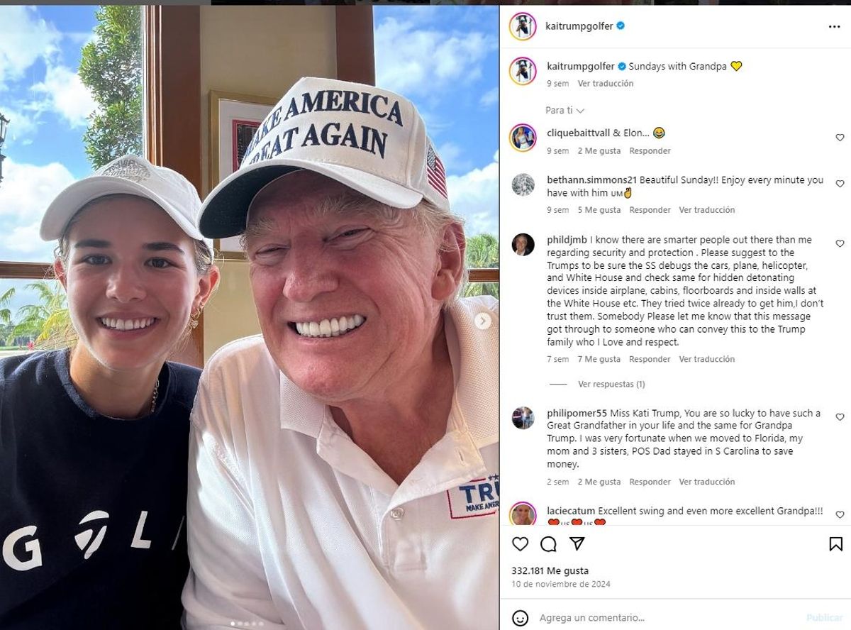 Kai con su abuelo, Donald Trump.