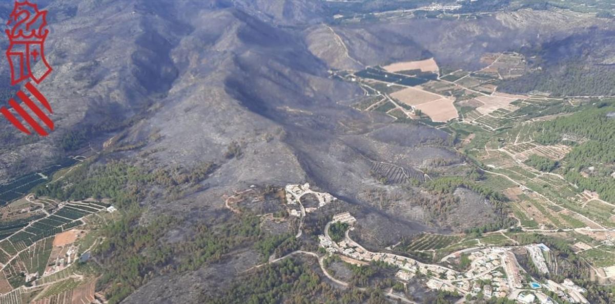 Zona afectada por el fuego