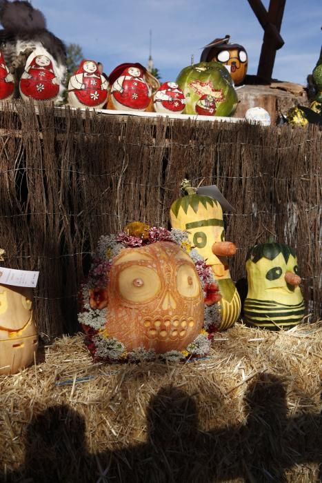 Calabazas y calaveras en el Botánico