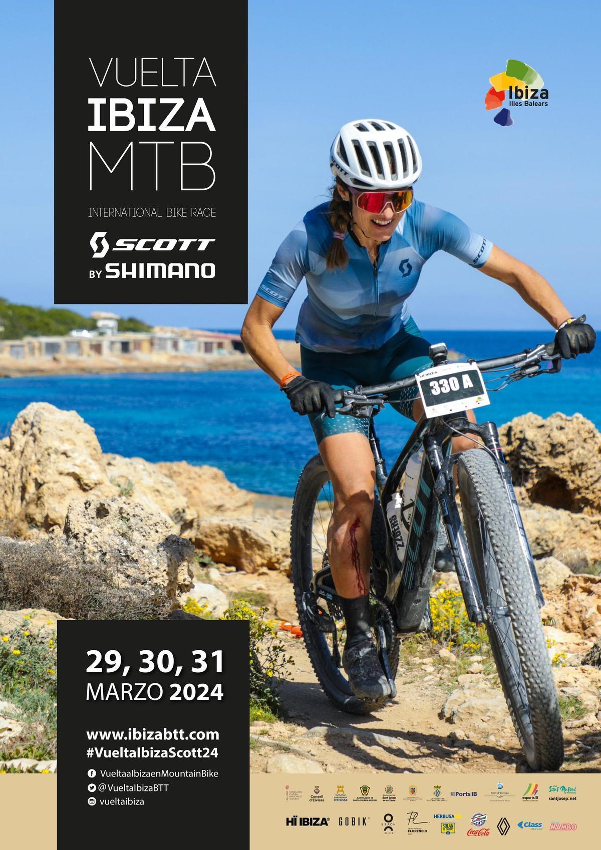 Cartel oficial de la Vuelta a Ibiza MTB SCOTT by Shimano 2024.