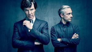 Benedict Cumberbatch y Martin Freeman, en una imagen promocional de la serie de la BBC ’Sherlock’. 