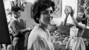 Françoise Gilot y sus hijos Claude y Paloma.