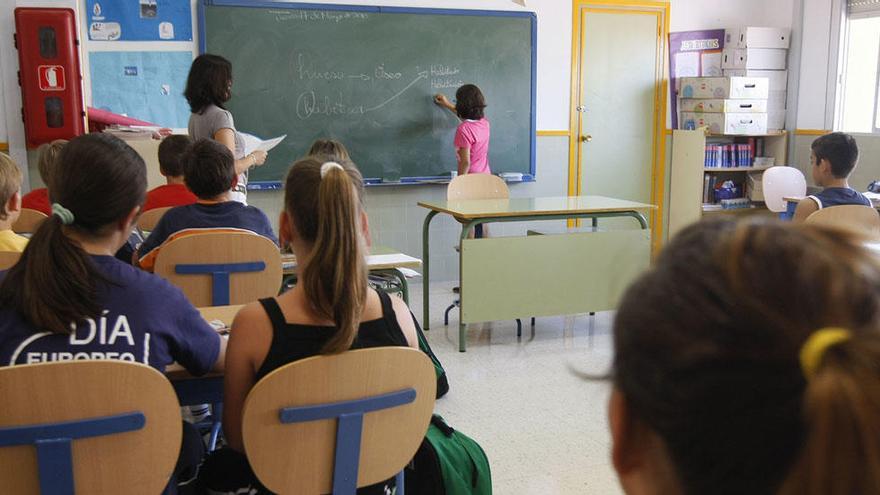 Un aula del colegio Virgen de Belén, en Málaga capital.