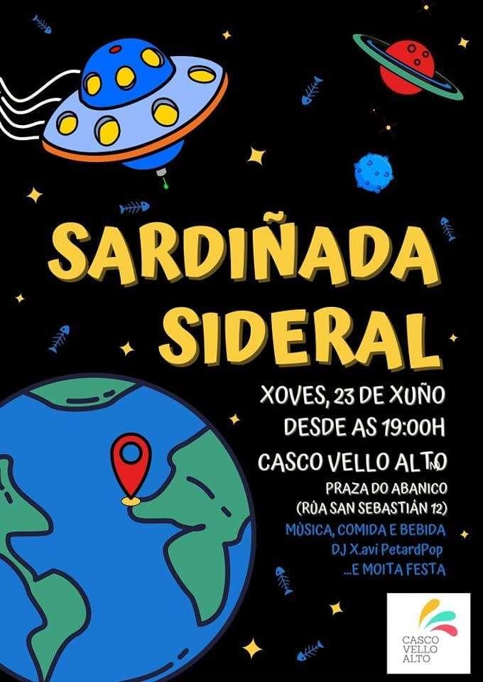 Cartel de la fiesta de San Juan 2022 en Vigo organizada en el Casco Vello Alto.