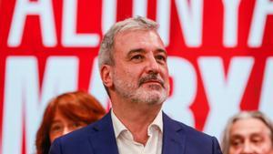 La noche electoral en la sede del PSC: Jaume Collboni con Salvador Illa.