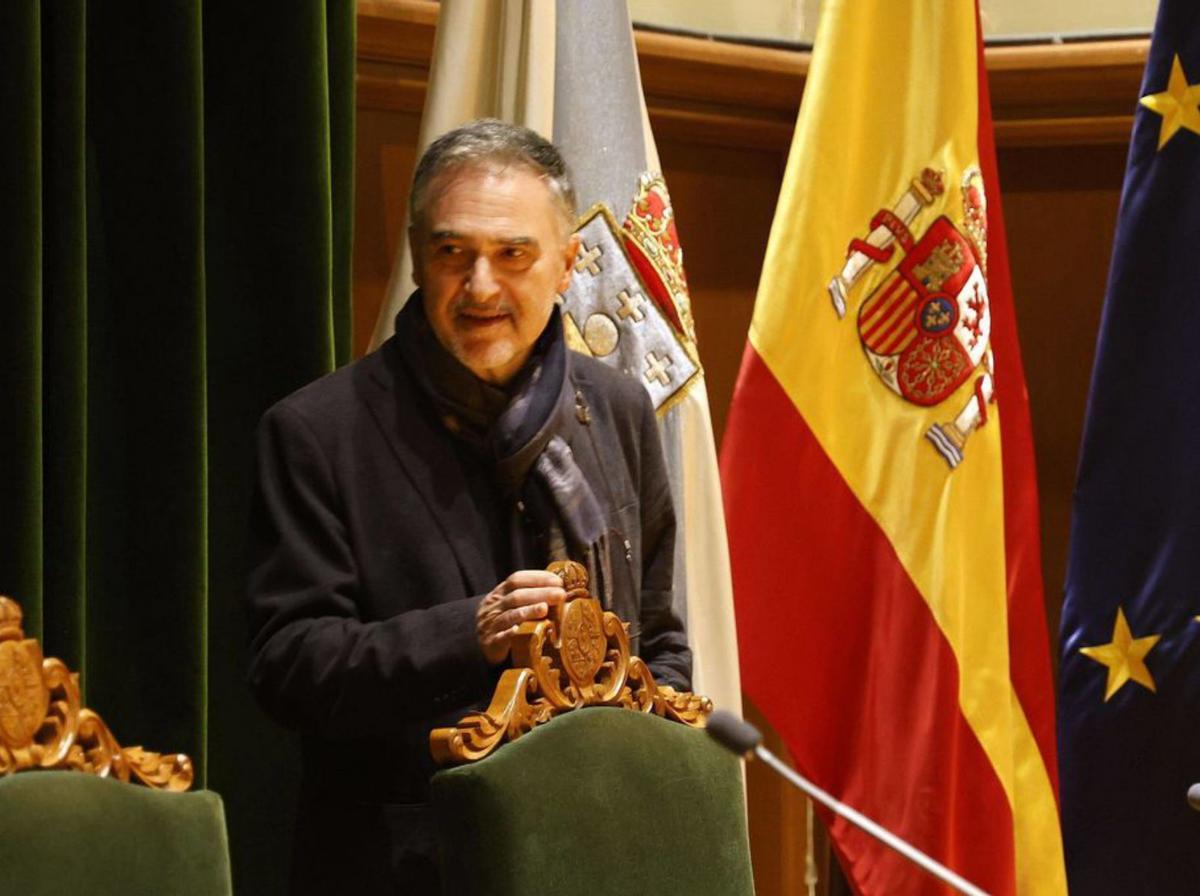 Miguelanxo Prado en la presentación de su libro «Compostela Ilustrada», en noviembre.
