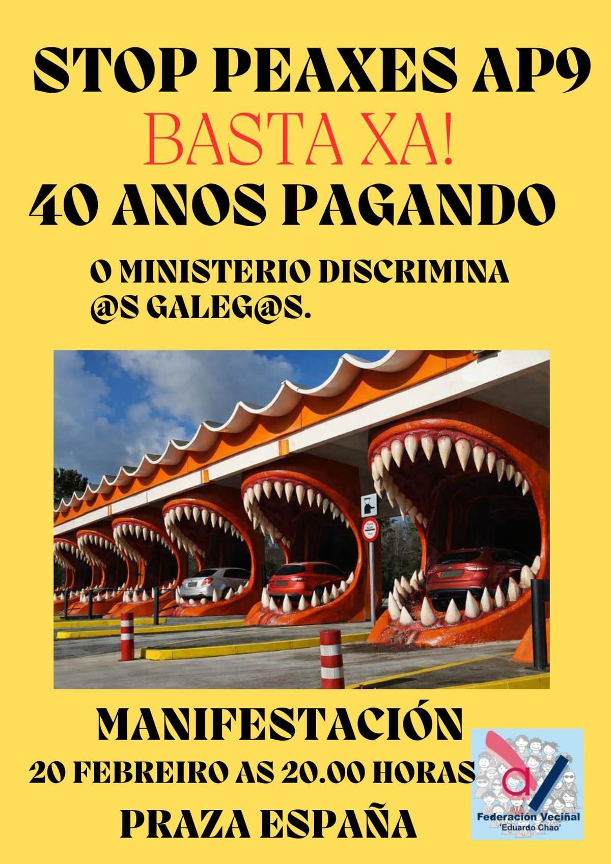 Cartel de la manifestación convocada el viernes 20 de febrero.