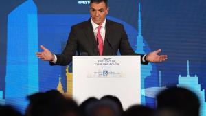 Pedro Sánchez, presidente del Gobierno, durante la clausura de la  XIV edición del foro internacional ‘Spain Investors Day’.