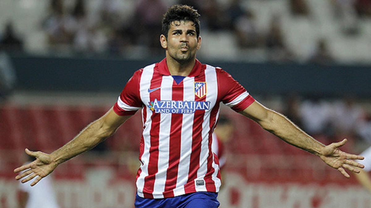 Diego Costa celebra uno de los goles que ha marcado con el Atlético esta temporada