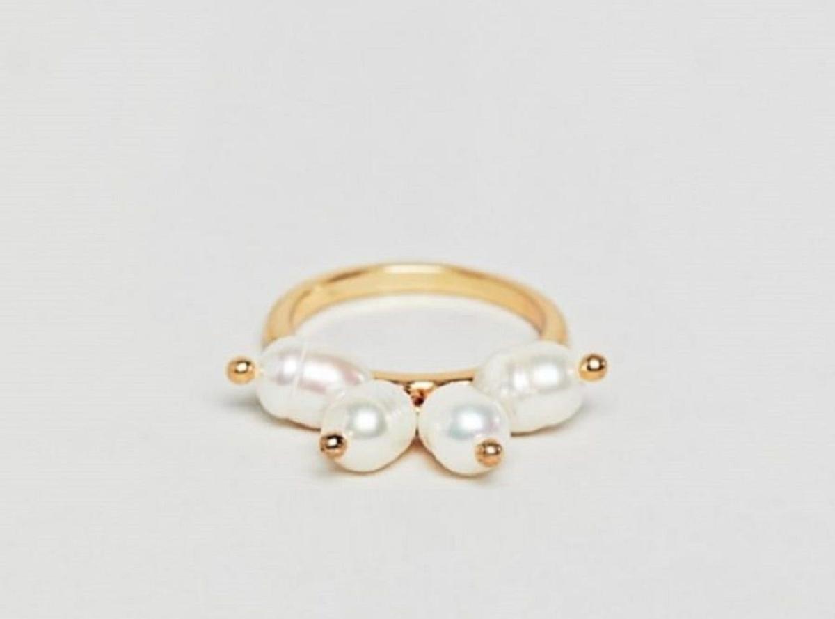 Para tus dedos, anillo con racimo de perlas