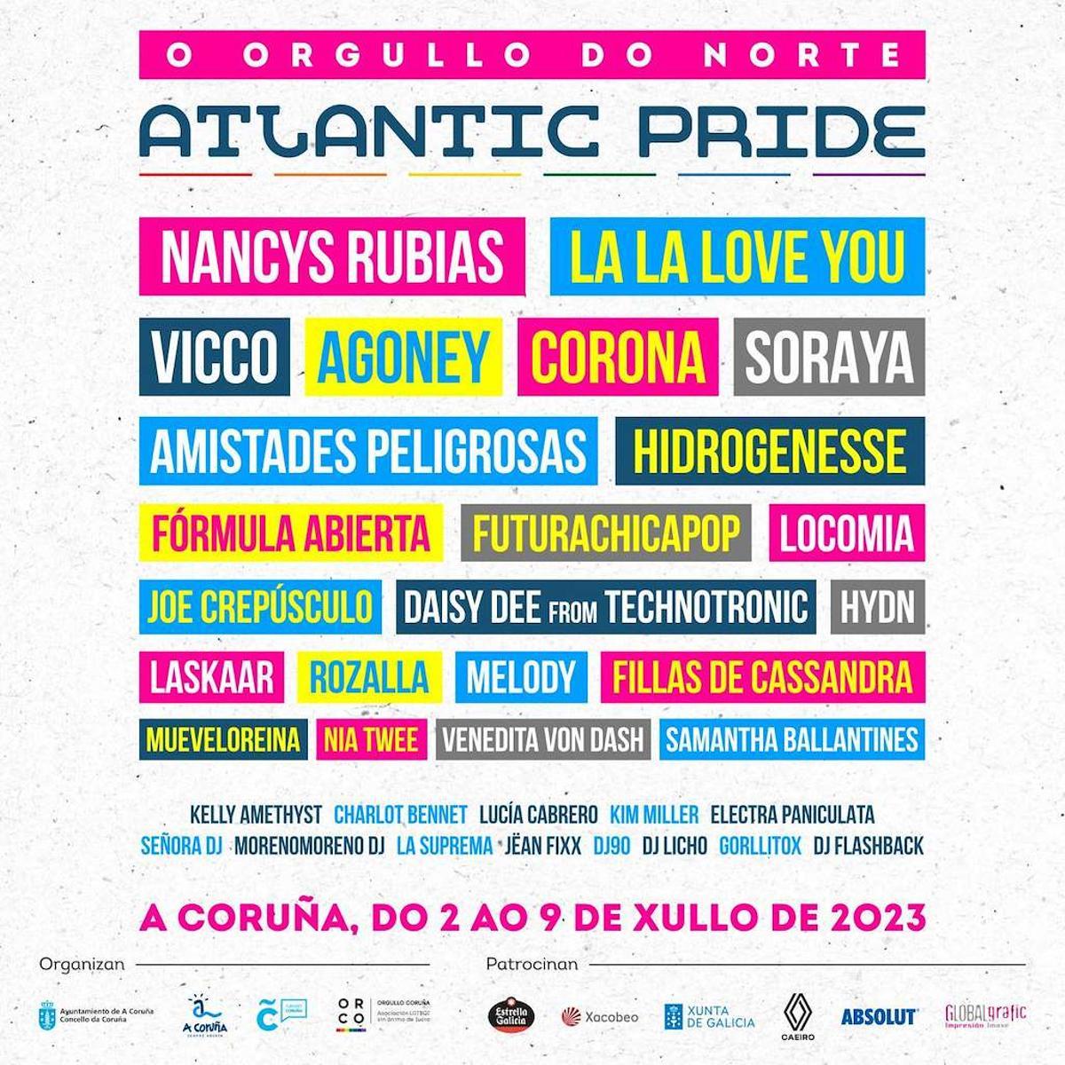 Cartel del Atlantic Pride de A Coruña 2023.