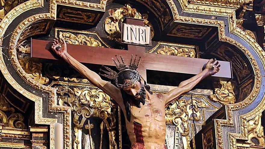 Imagen del Cristo de Zacatecas, en la parroquia de Santiago Apóstol.