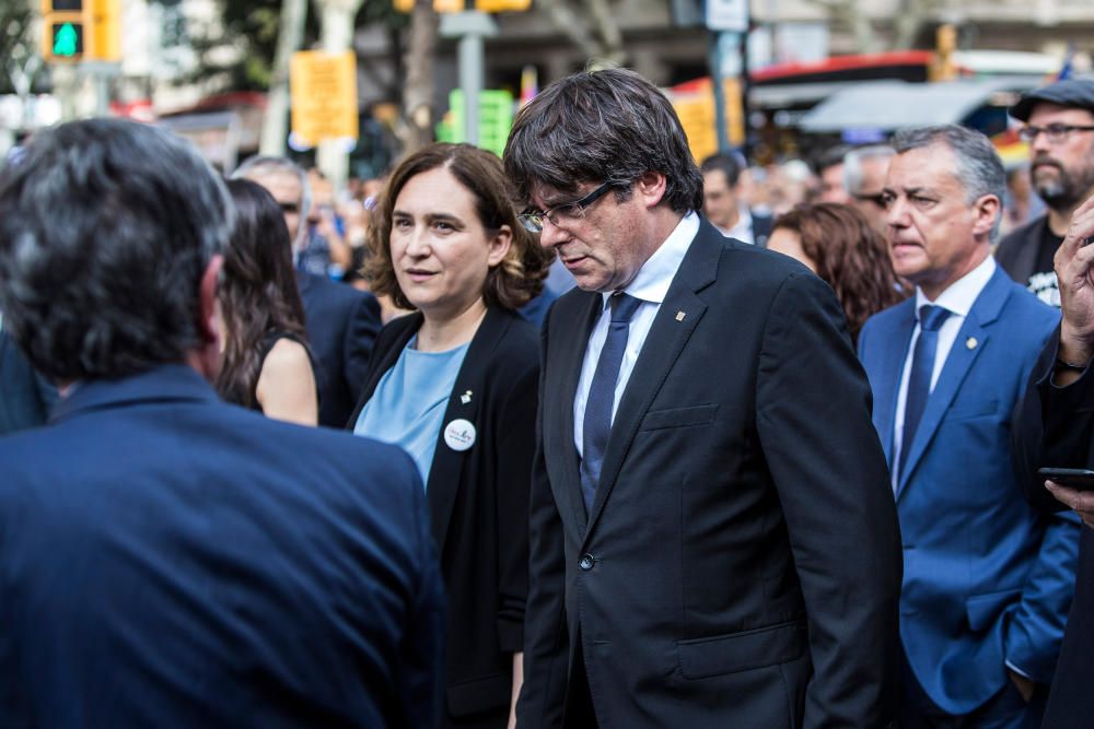 Manifestació contra el terrorisme i en suport a les víctimes dels atemptats de Barcelona