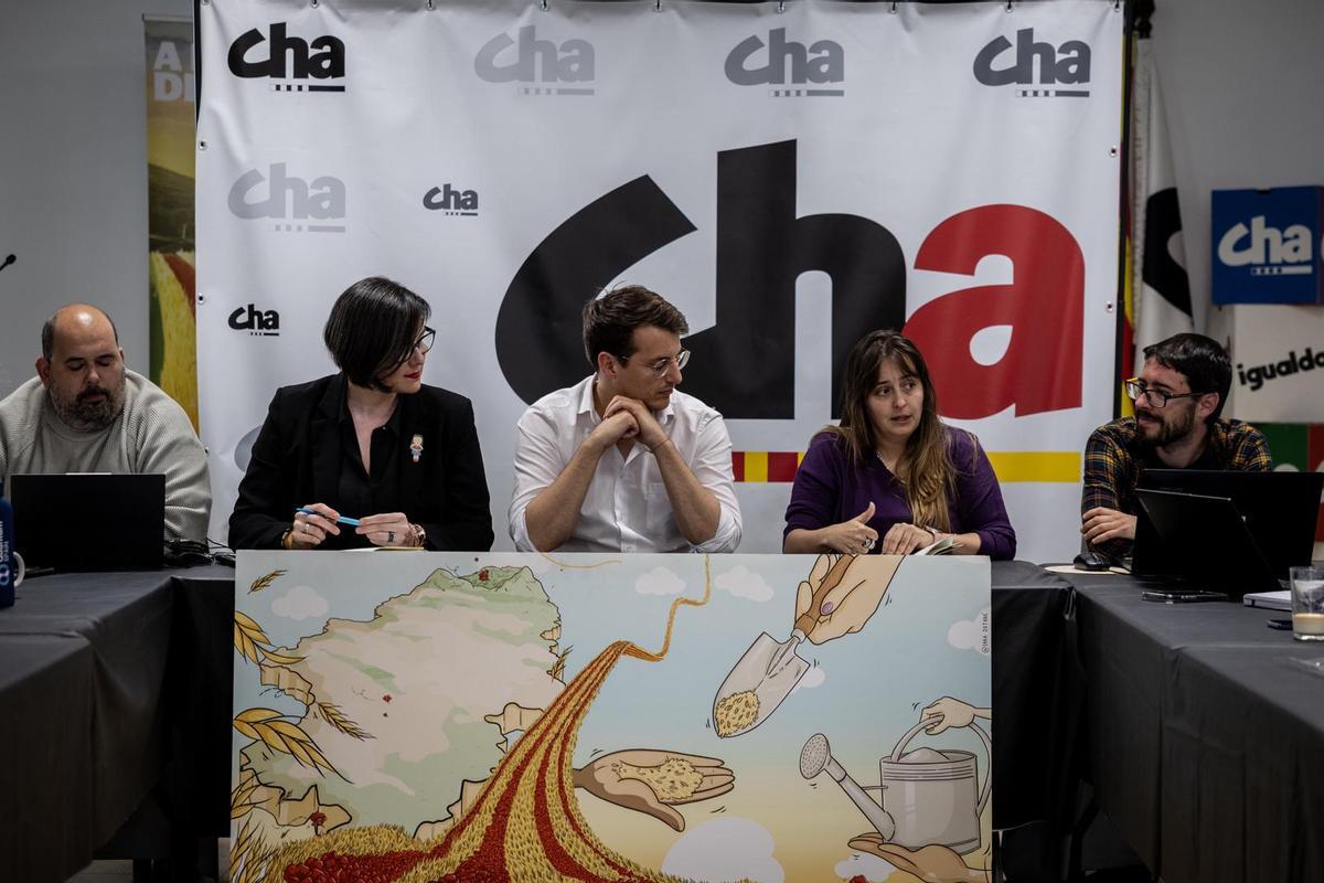 Verónica Villagrasa, Jorge Pueyo y Ruth Pina, la nueva cúpula de Chunta Aragonesista.