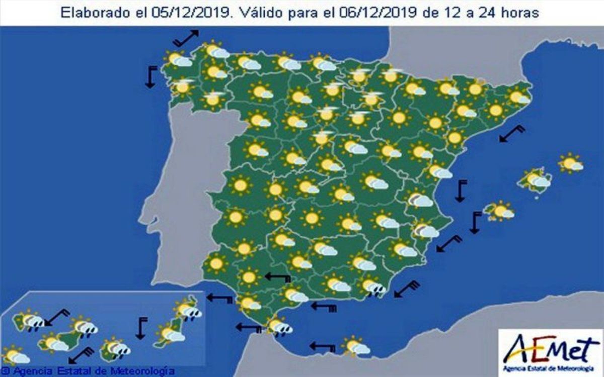 Aemet: Pronóstico del tiempo en toda España hoy martes 17 de diciembre