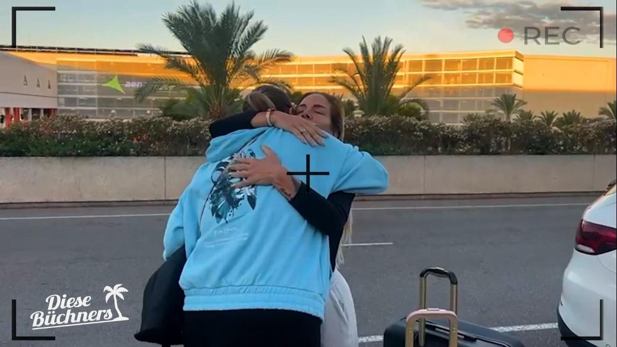 Abschied von Danni Büchners ältester Tochter Joelina am Flughafen in Palma.