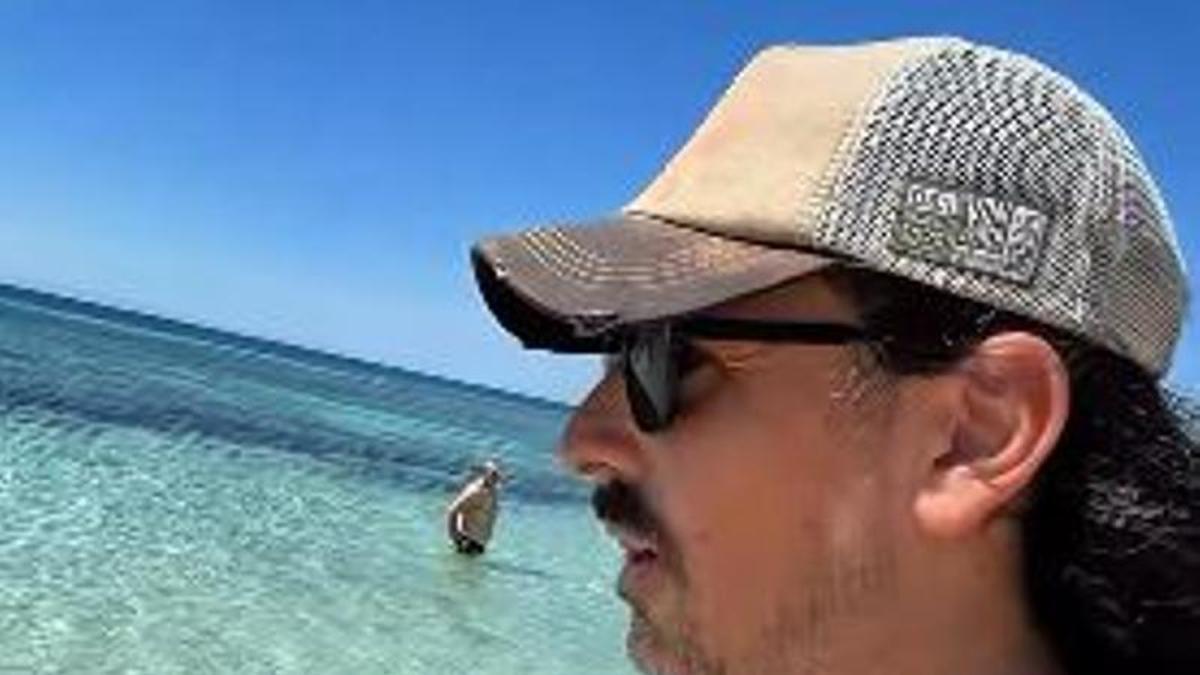 El creador de contenido en una conocida playa de la isla