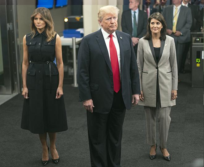 Melania Trump en la asamblea de Naciones Unidas en Nueva York