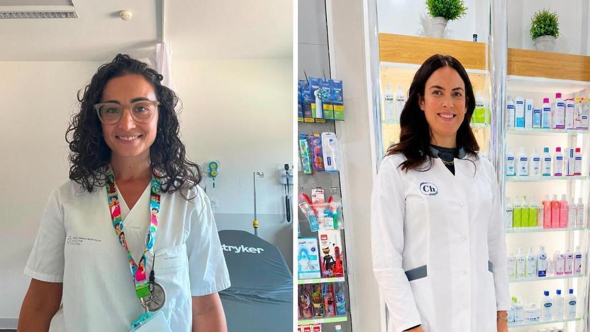 La  enfermera Lucía Estévez y la  farmacéutica Ángelica González.