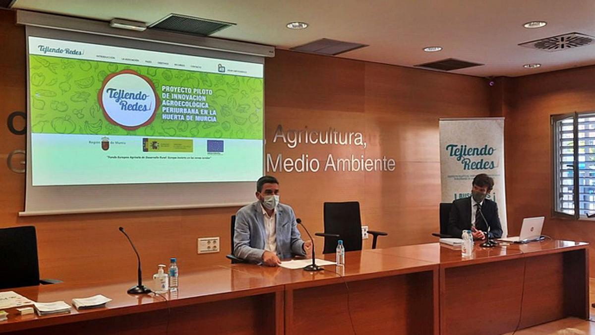 El consejero Antonio Luengo, durante su intervención en la jornada ‘Tejiendo redes’.                                           | CARM