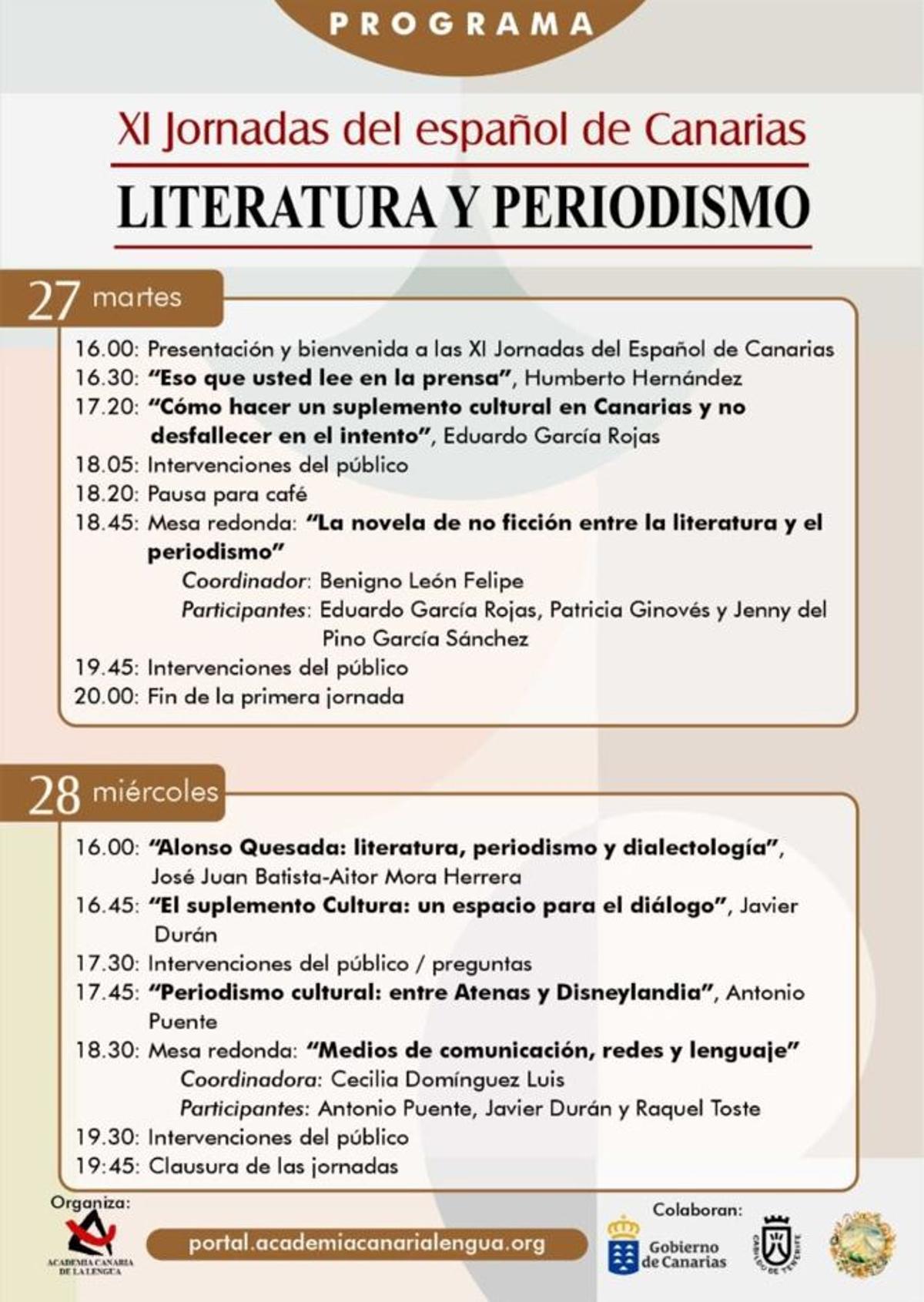 Programa de las jornadas.