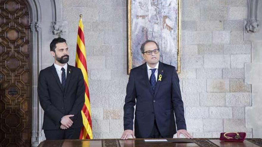 Quim Torra, durante su toma de posesión.