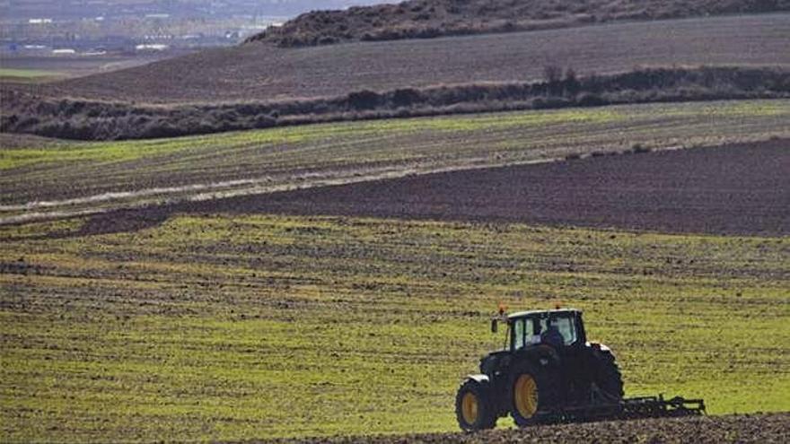 Paisaje con tractor.