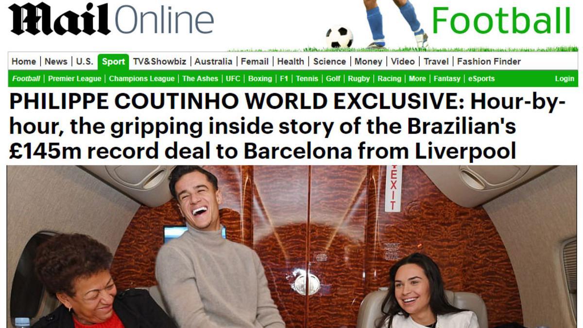 El 'Daily Mail' vivió en primera persona el traspaso de Coutinho del Liverpool al Barça