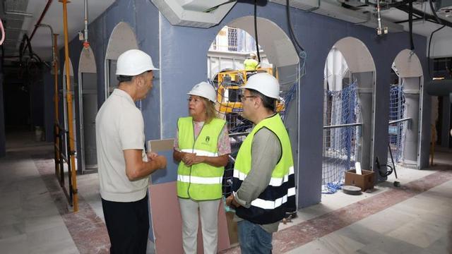 Aspecto interior de la Casa Consistorial durante las obras.
