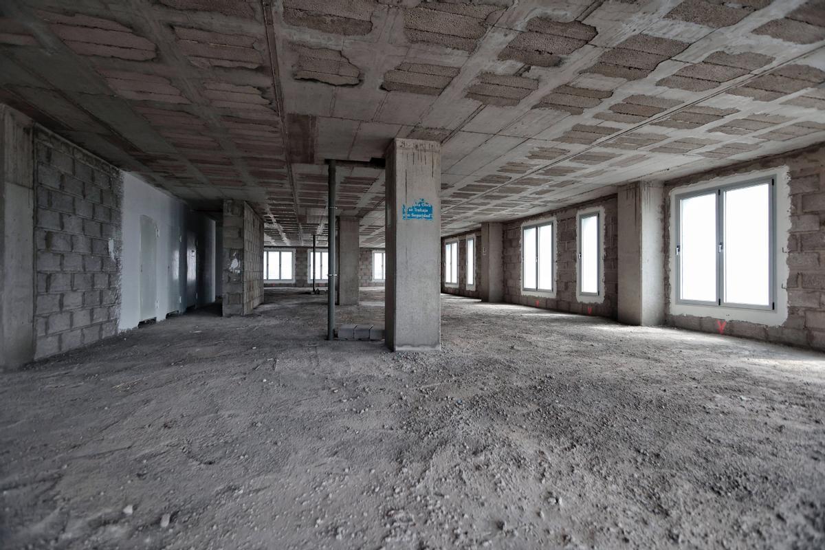 Interior del edificio Auditorio, futura sede de órganos judiciales.