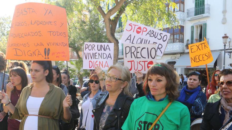 Manifestación contra los alquileres abusivos el año pasado.