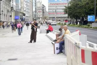 La reforma de los Cantones de A Coruña desvela sus nuevos espacios de estancia: 'gradas' y bancos de piedra