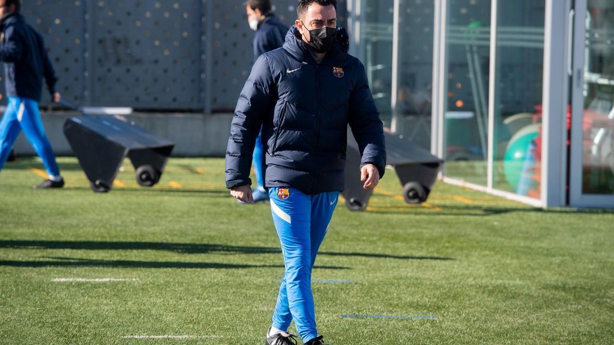 Xavi, en un entrenamiento del Barça en la ciudad deportiva de Sant Joan Despí.