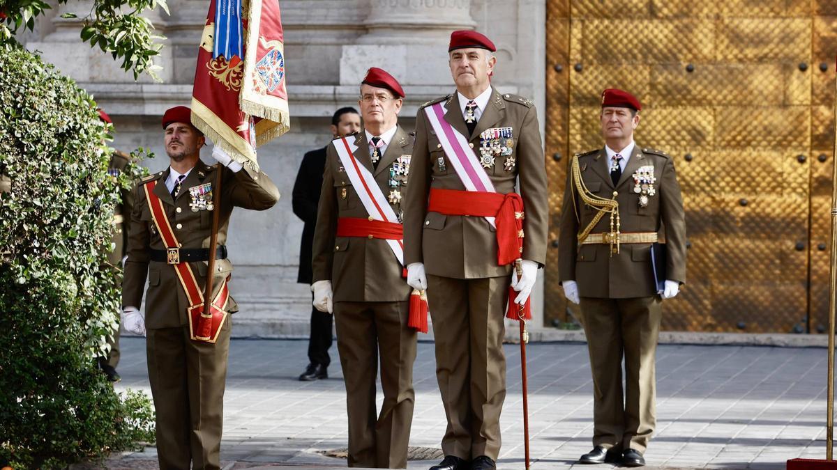 El teniente general Luis Sáez Rocandio durante los actos por la Pascua Militar de Valencia.