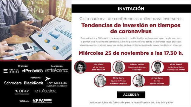 EL PERIÓDICO DE ARAGÓN acoge el coloquio 'Tendencias de inversión en tiempos de coronavirus'