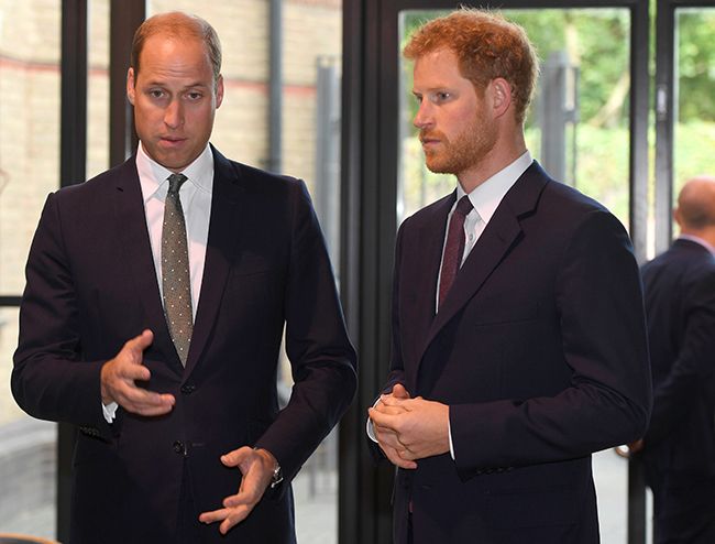 El príncipe Guillermo y Harry de Inglaterra durante un evento
