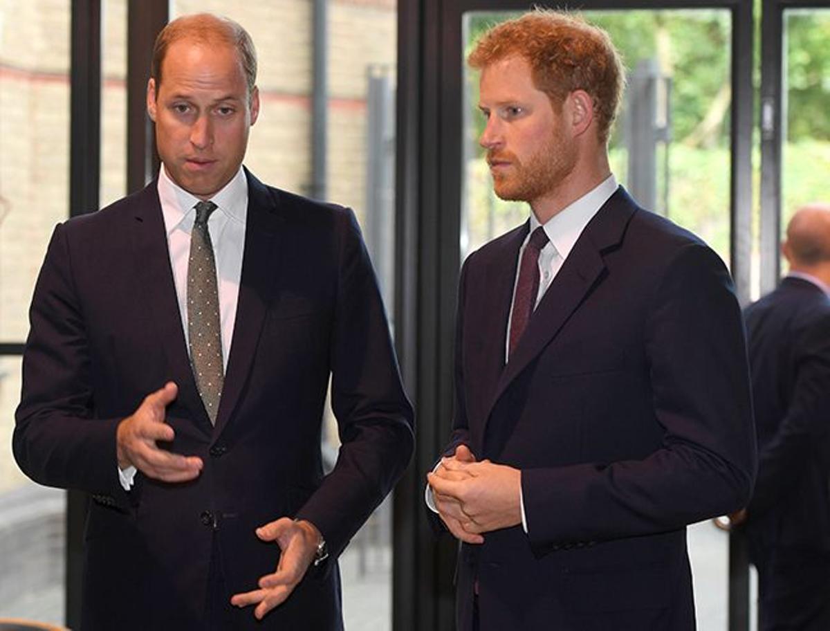 El príncipe Guillermo y Harry de Inglaterra durante un evento
