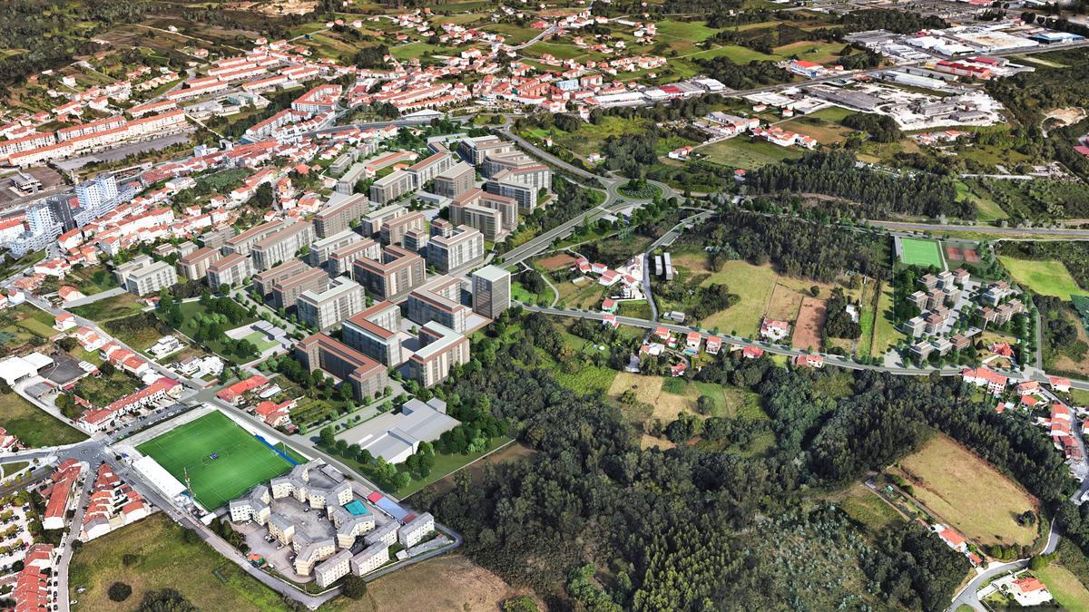 Imágenes digitales fotorrealistas en 3D de Monteoliva Arquitectura sobre cómo será el futuro Ensanche Norte de Santiago