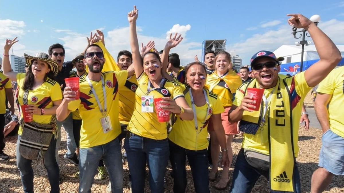 aficionados colombianos en el mundial