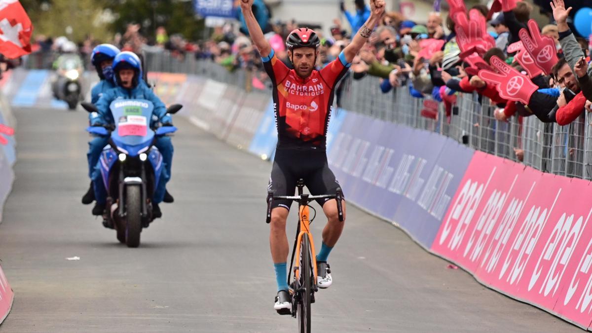Damiano Caruso, vencedor de la vigésima y penúltima etapa del Giro
