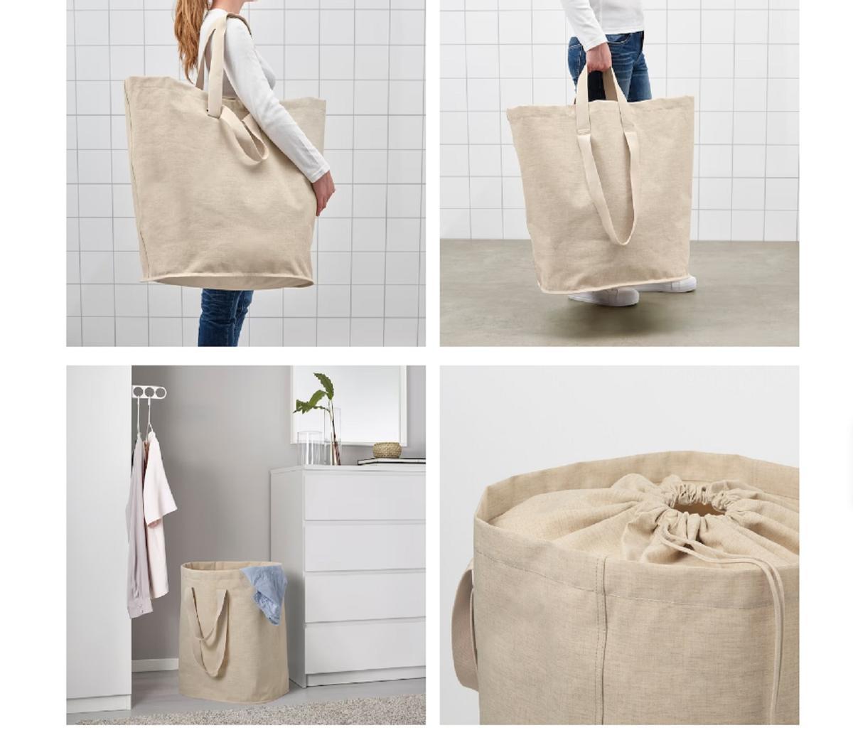 Cesto de la ropa de Ikea cómodo y flexible.