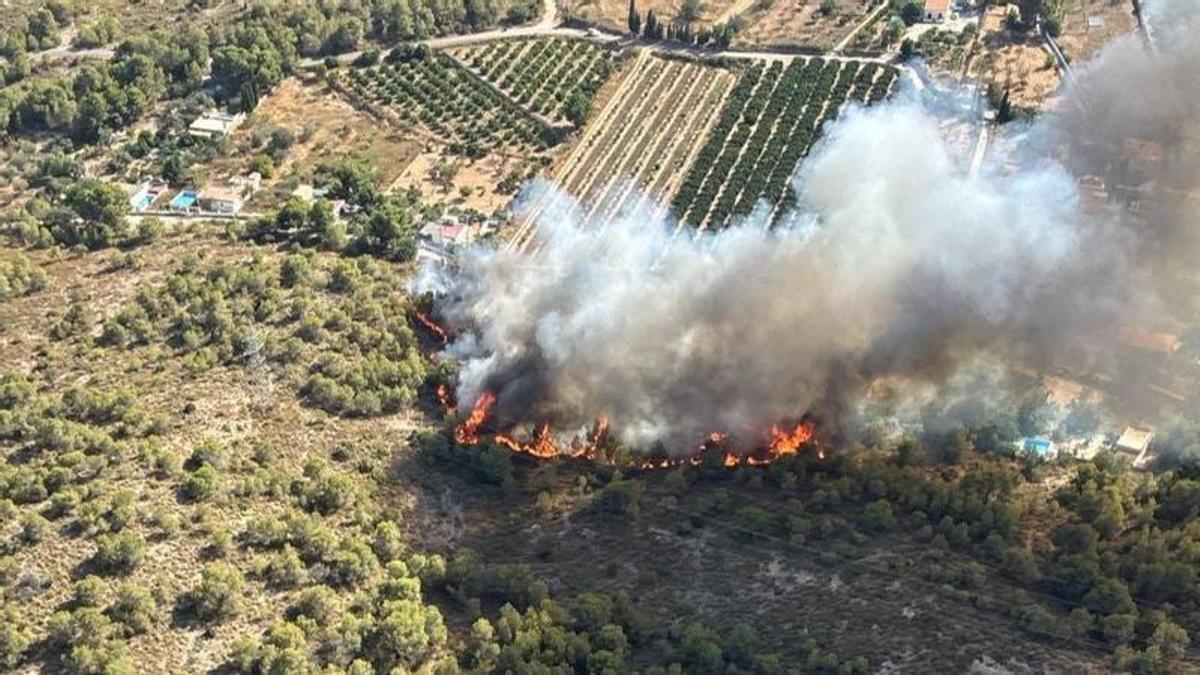 INCENDIO FORESTAL | Alerta por un incendio forestal declarado en Llíria (Valencia) que obliga a desalojar varias viviendas: movilizan dos medios aéreos y un amplio dispositivo terrestre