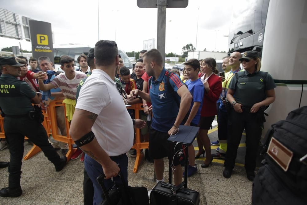 La selección española ya está en Asturias