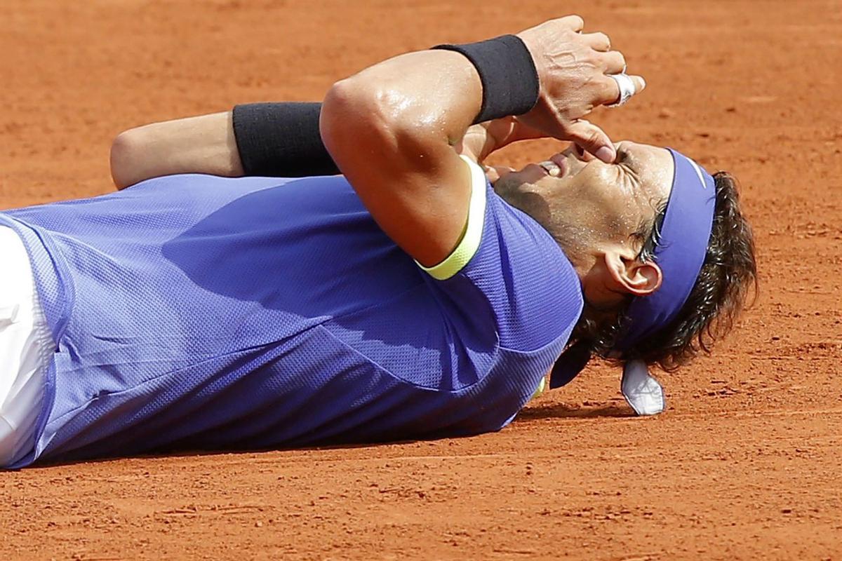 Rafa Nadal tras ganar la final de Roland Garros