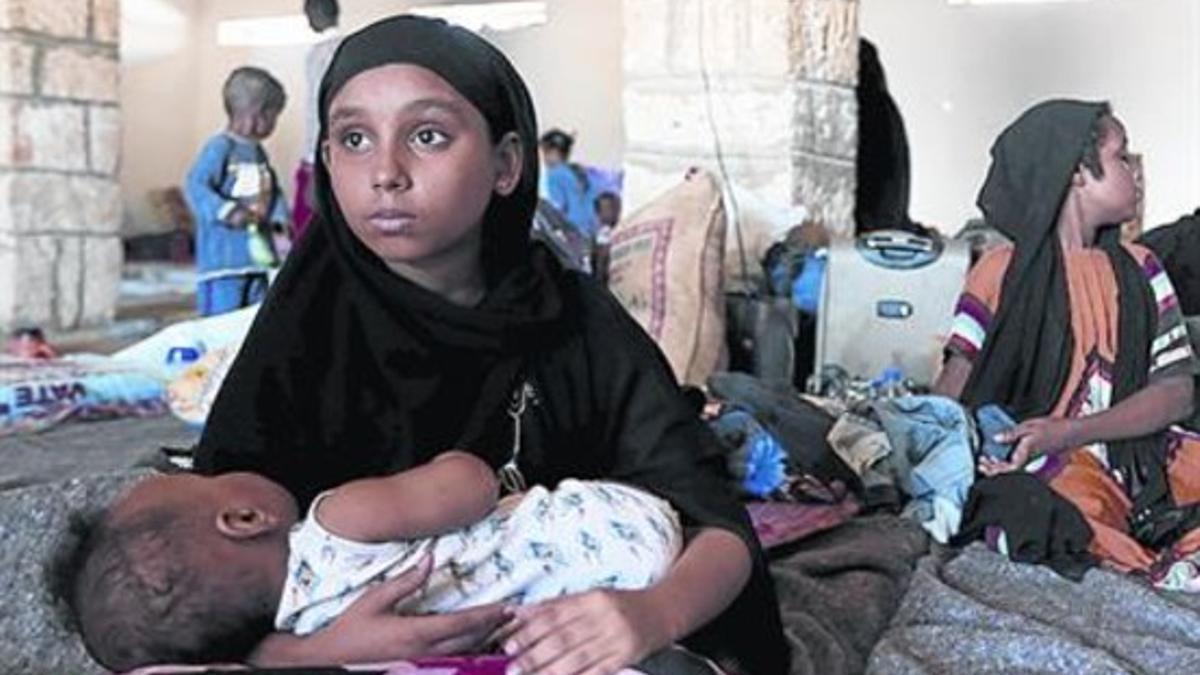 Niños yemenís refugiados en Somalia.