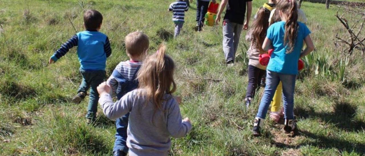 Niños de la familia ucraniana asentada en la comarca de Sanabria. | A. S.